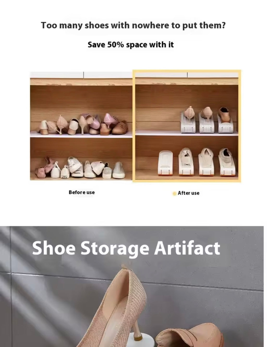 10PCS Shoe Slots Organizer