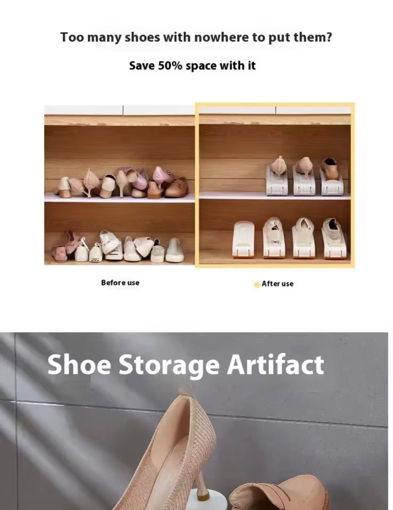 10PCS Shoe Slots Organizer