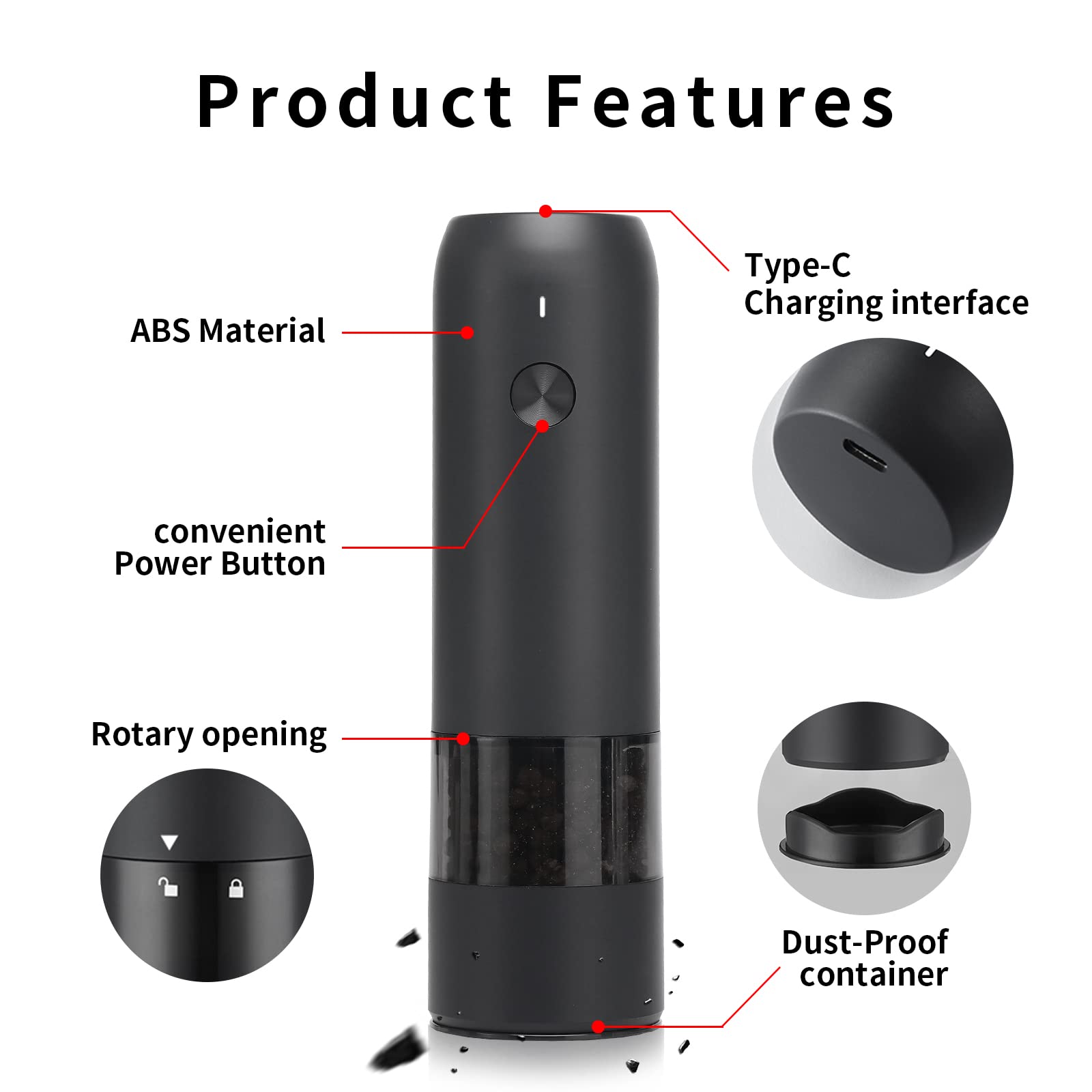 Rechargeable Electric Salt & Pepper Grinder Set