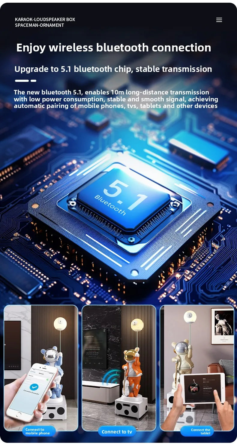 Karaoke Rabbit Astronaut Statue