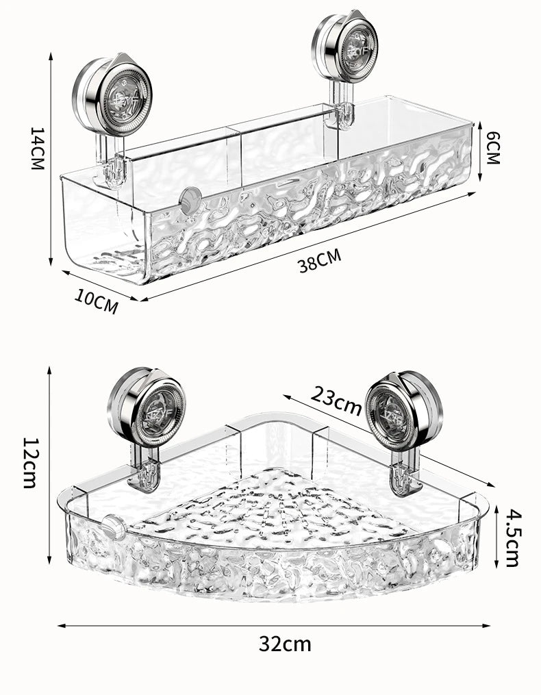 Ripple Suction Cup Bathroom Organizer