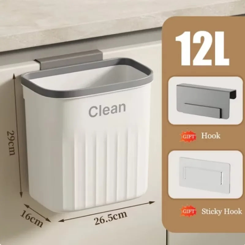 Wall-Mounted Kitchen Trash Bin with Lid