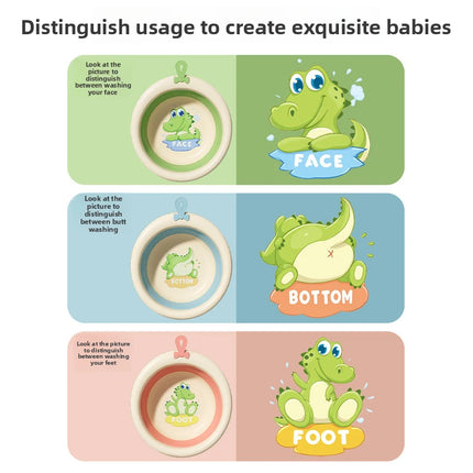 Cute Cartoon Dinosaur Foldable Baby Washbasin