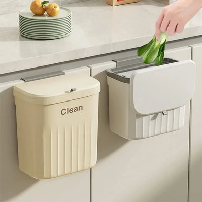 Wall-Mounted Kitchen Trash Bin with Lid
