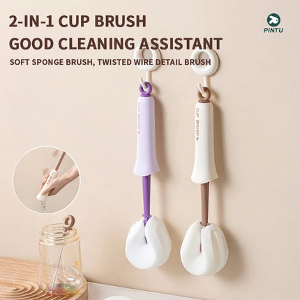 2-in-1 Long Handle Cup & Straw Cleaning Brush