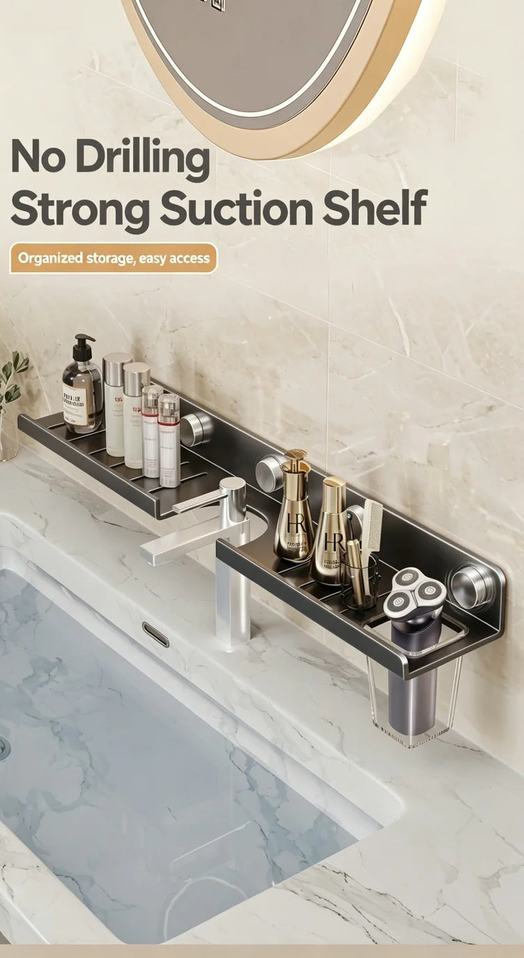 No-Drill Bathroom Vanity Storage Shelf