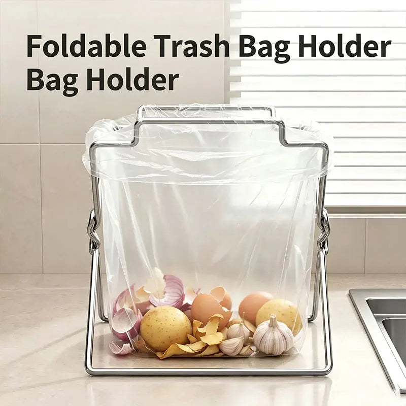 Collapsible Stainless Steel Garbage Bag Holde