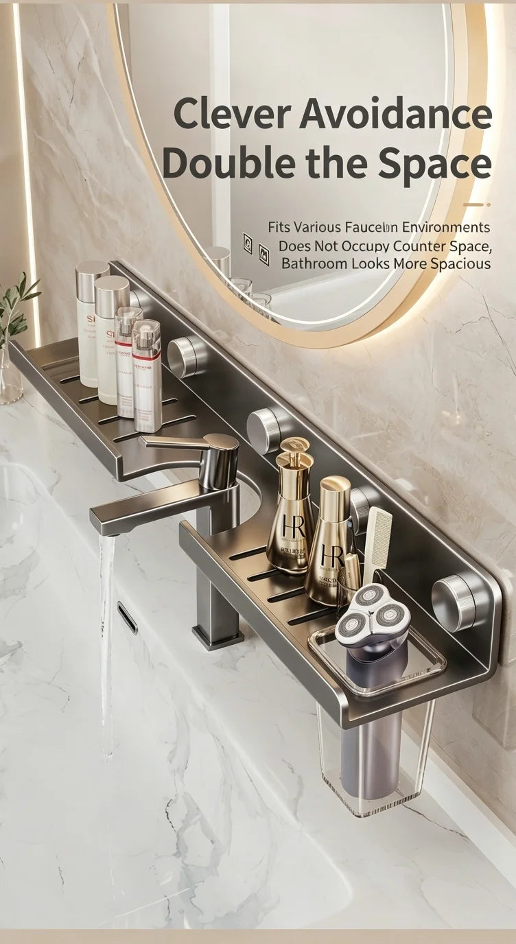 No-Drill Bathroom Vanity Storage Shelf