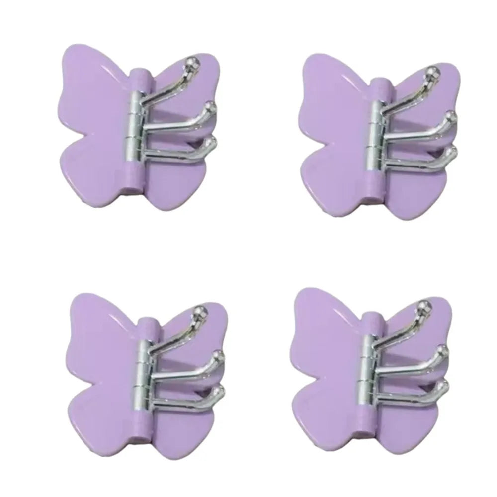 4PCS Rotating Butterfly Wall Hooks
