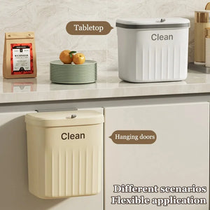Wall-Mounted Kitchen Trash Bin with Lid