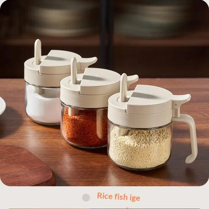 Glass Containers with Spoons