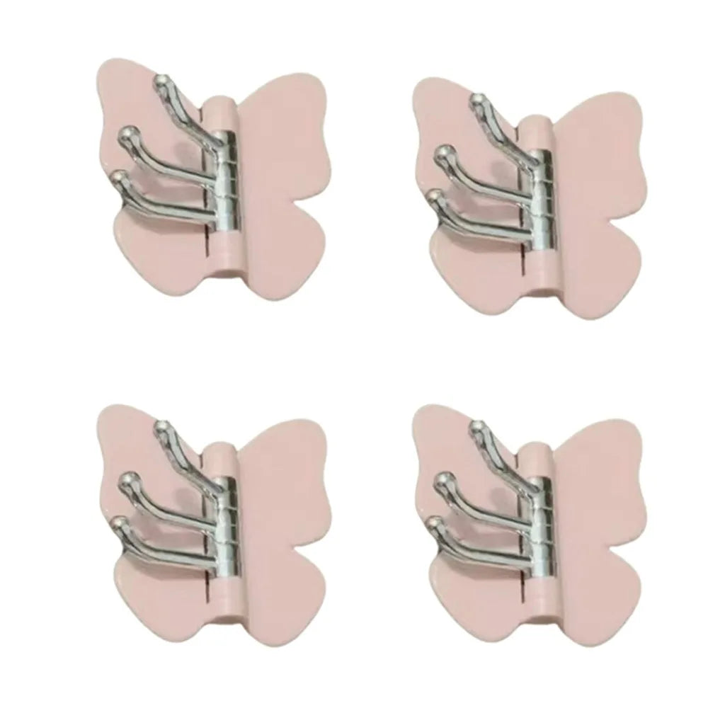 4PCS Rotating Butterfly Wall Hooks