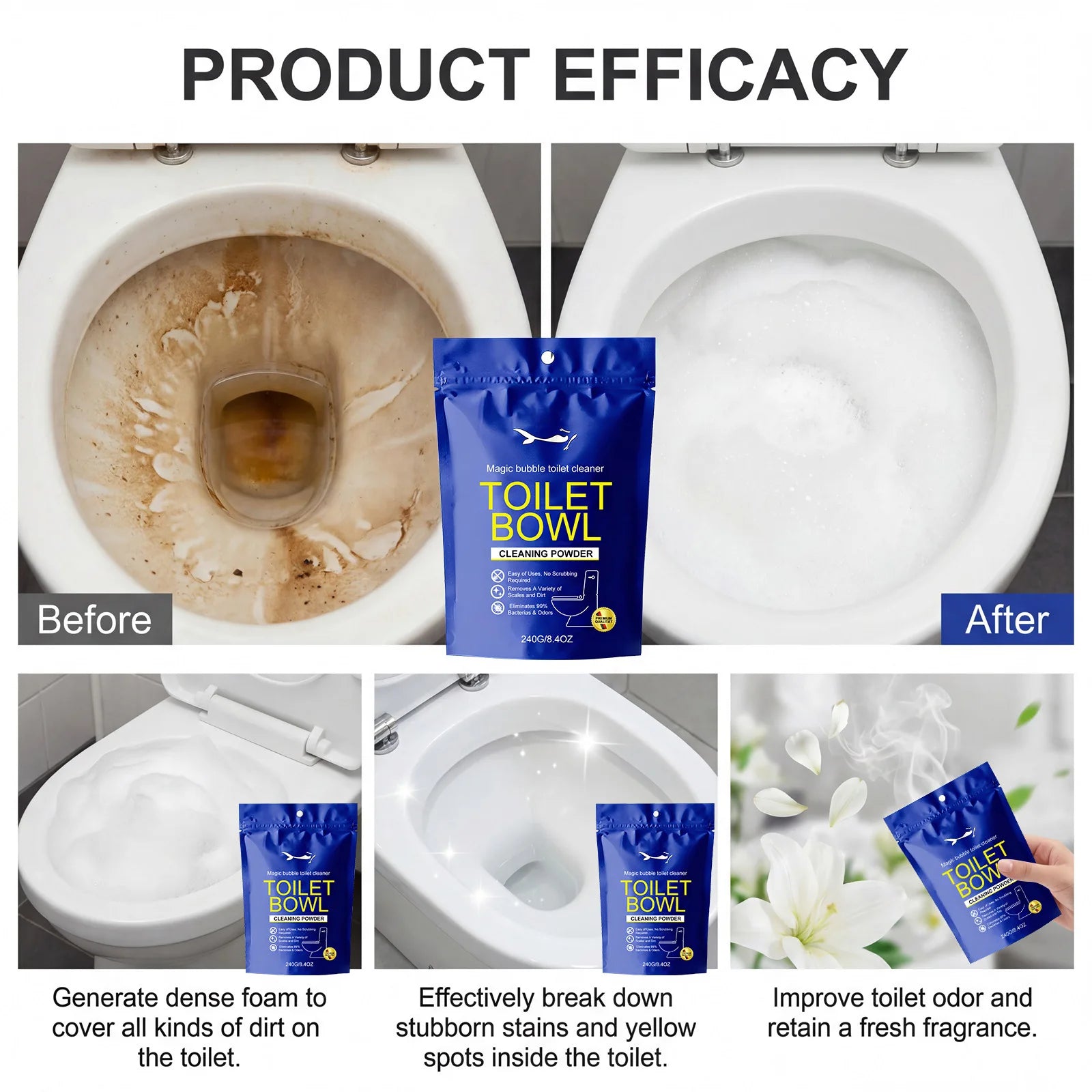 Toilet Cleaner Bubble Powder