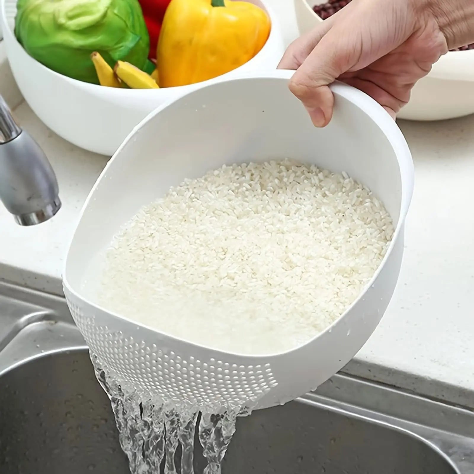 Handheld Rice Washing Basket