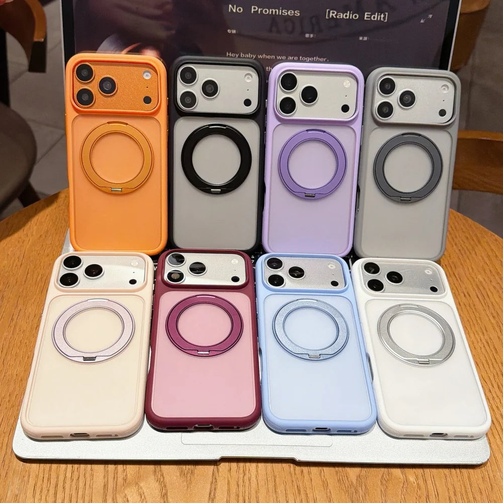 Matte Magnetic Ring Case for iPhone 17/18 Pro Max