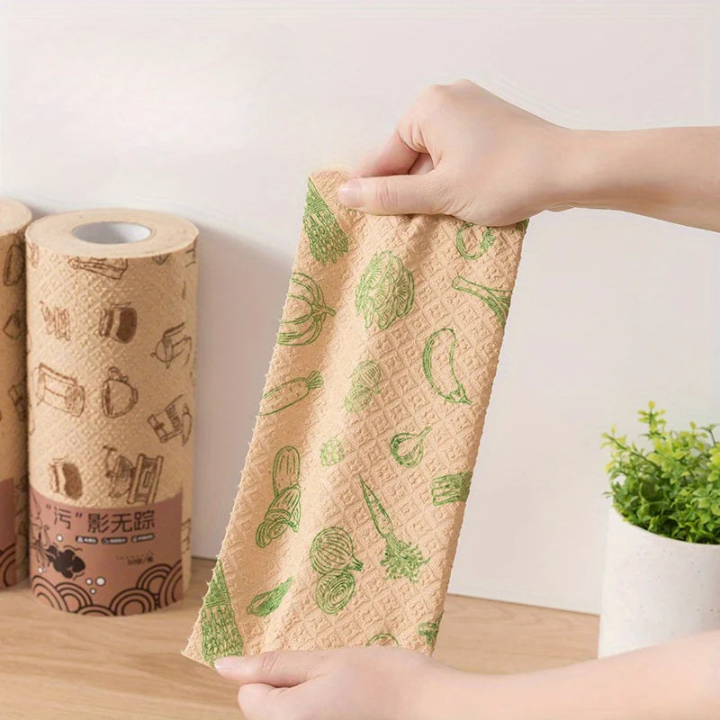 50Pcs Disposable Dishwashing Cloth Roll