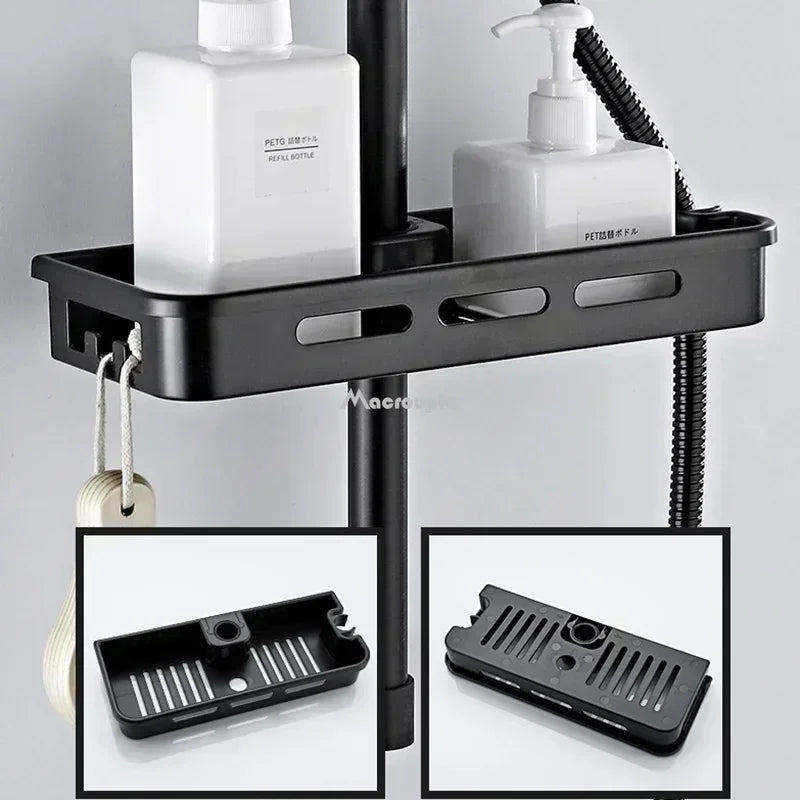 Shower Pole Organizer Shelf