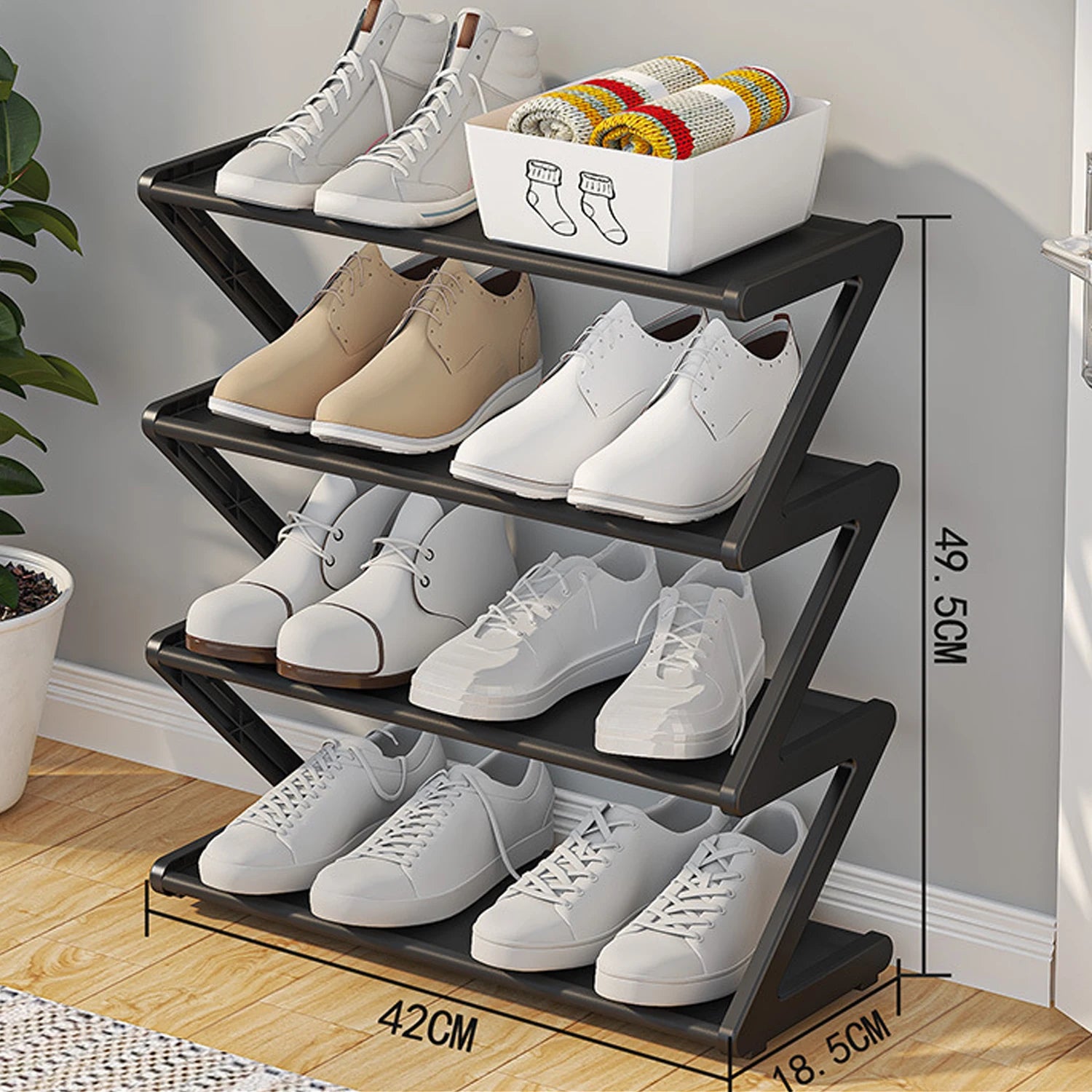 Z-Shaped Shoe Rack
