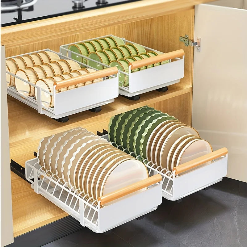 Pull-Out Dish Rack Organizer