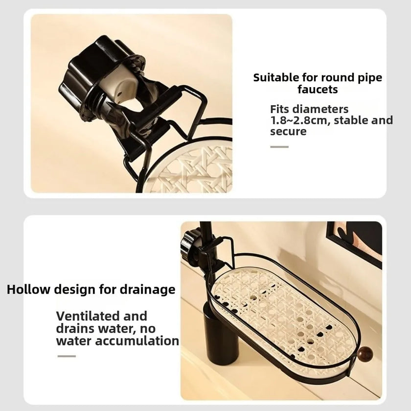 Removable Faucet Soap & Sponge Holder Rack