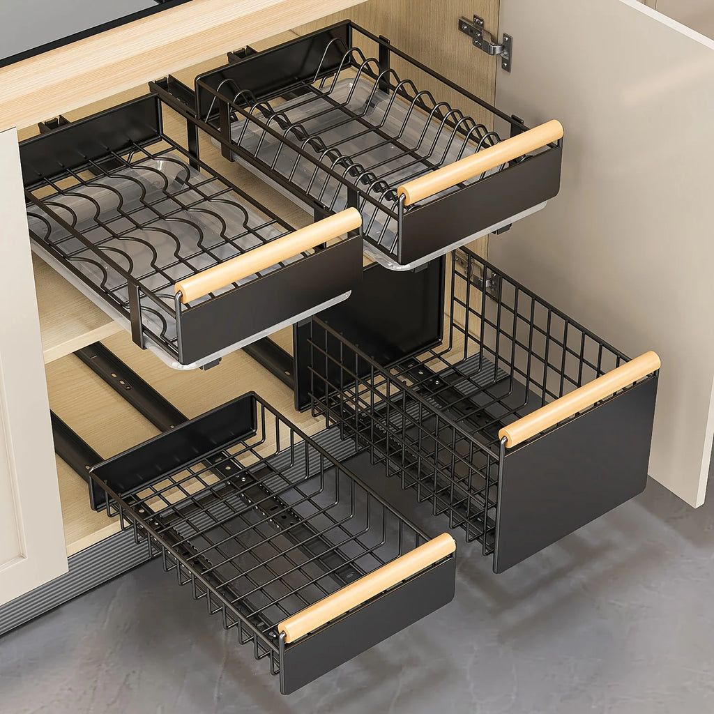 Pull-Out Dish Rack Organizer