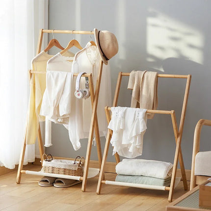 Foldable Wooden Clothes Rack