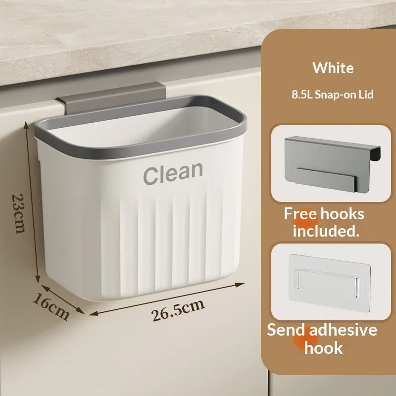 Wall-Mounted Kitchen Trash Bin with Lid