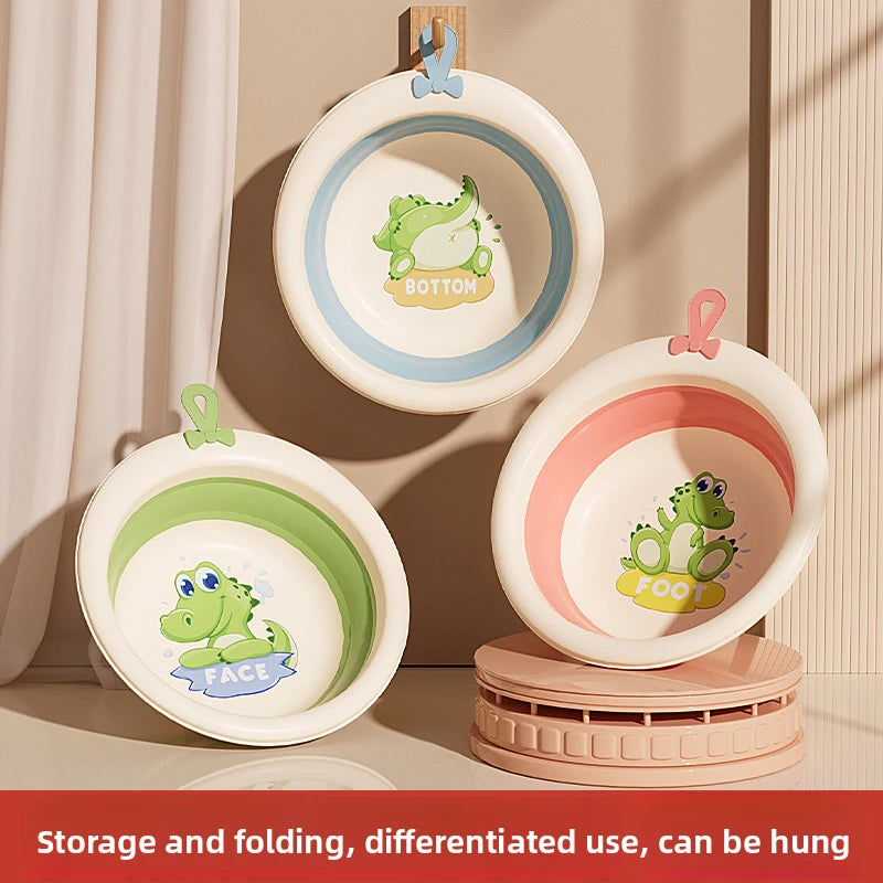 Cute Cartoon Dinosaur Foldable Baby Washbasin