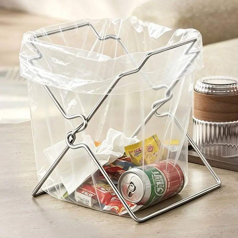 Collapsible Stainless Steel Garbage Bag Holde
