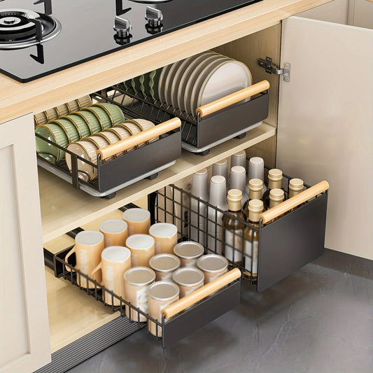 Pull-Out Dish Rack Organizer