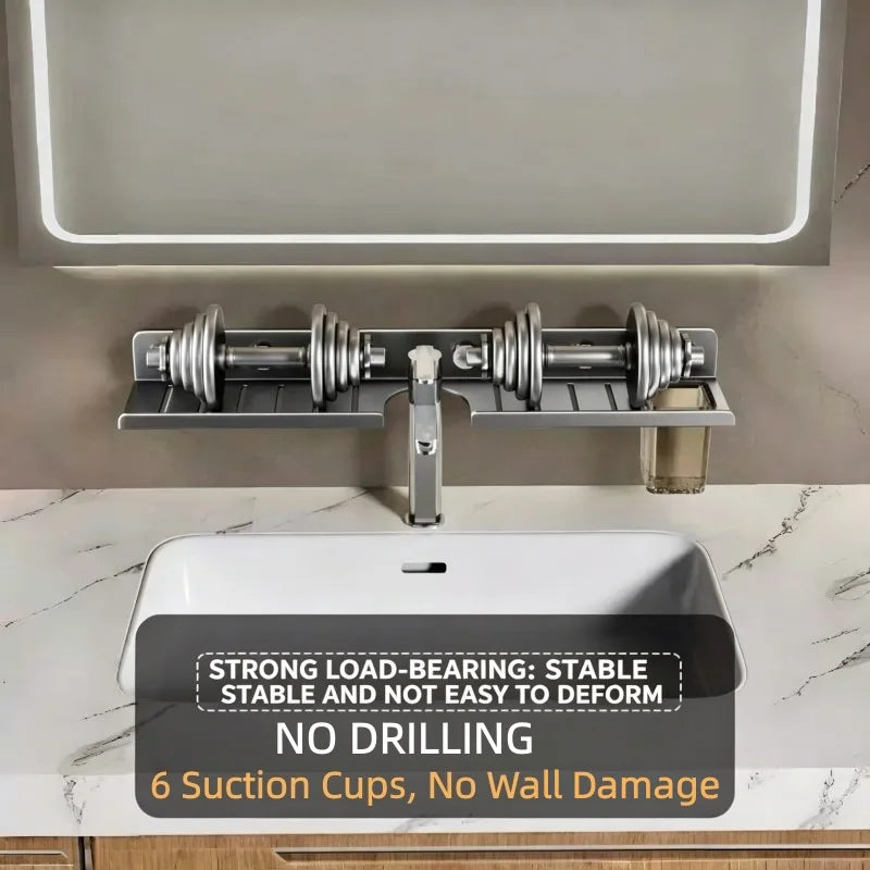 No-Drill Bathroom Vanity Storage Shelf
