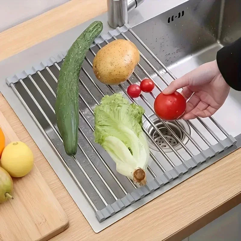 Roll-Up Sink Drying Rack