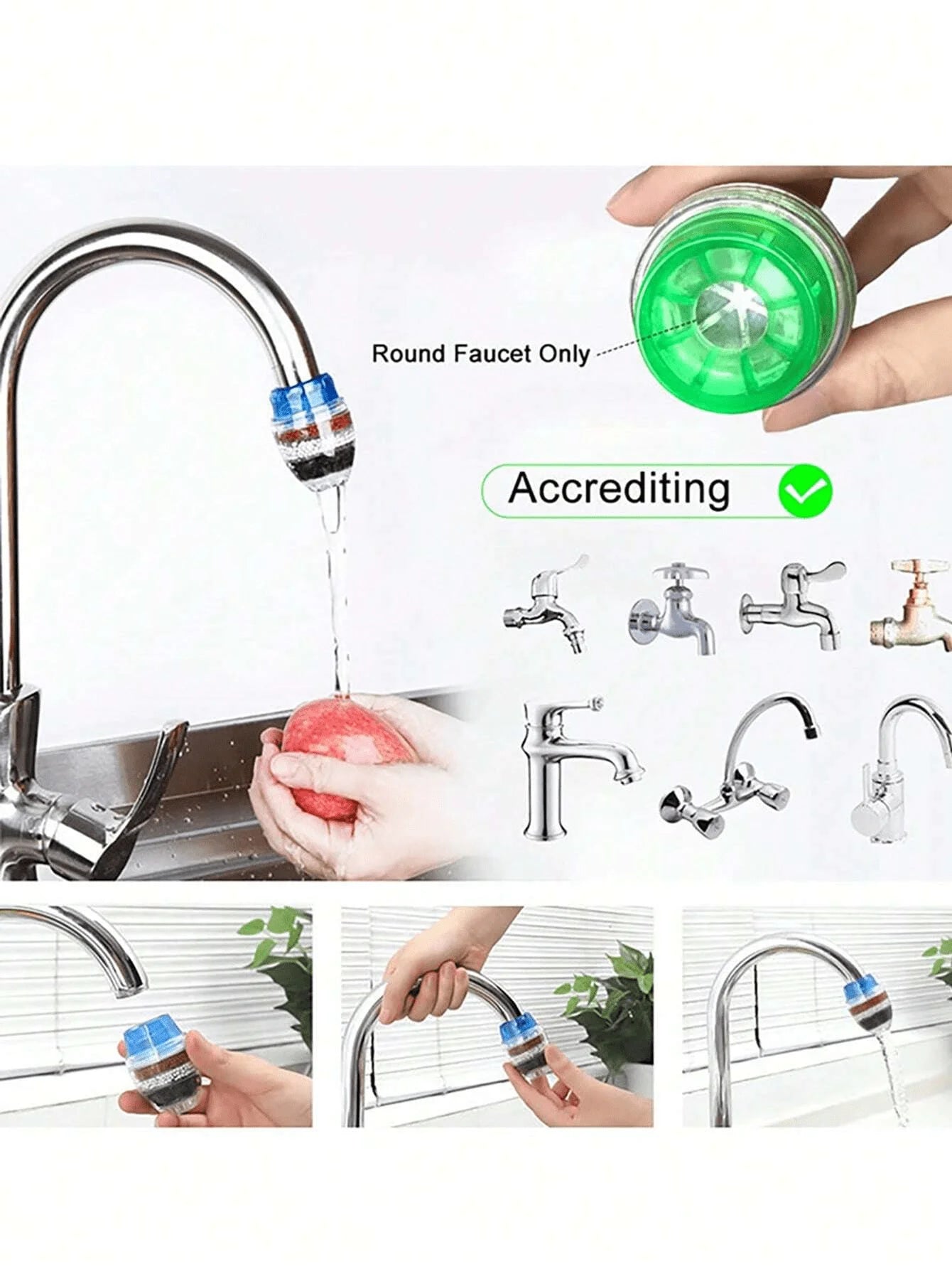 3pcs Faucet Water Filter Splitter