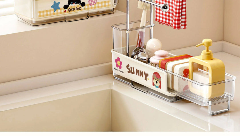 Kitchen Sponge And Towel Drain Rack