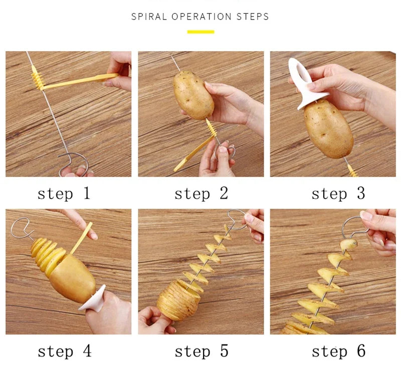 Rotating Potato Spiral Slicer