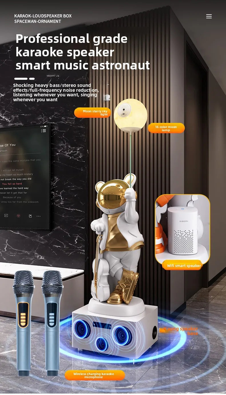 Karaoke Rabbit Astronaut Statue