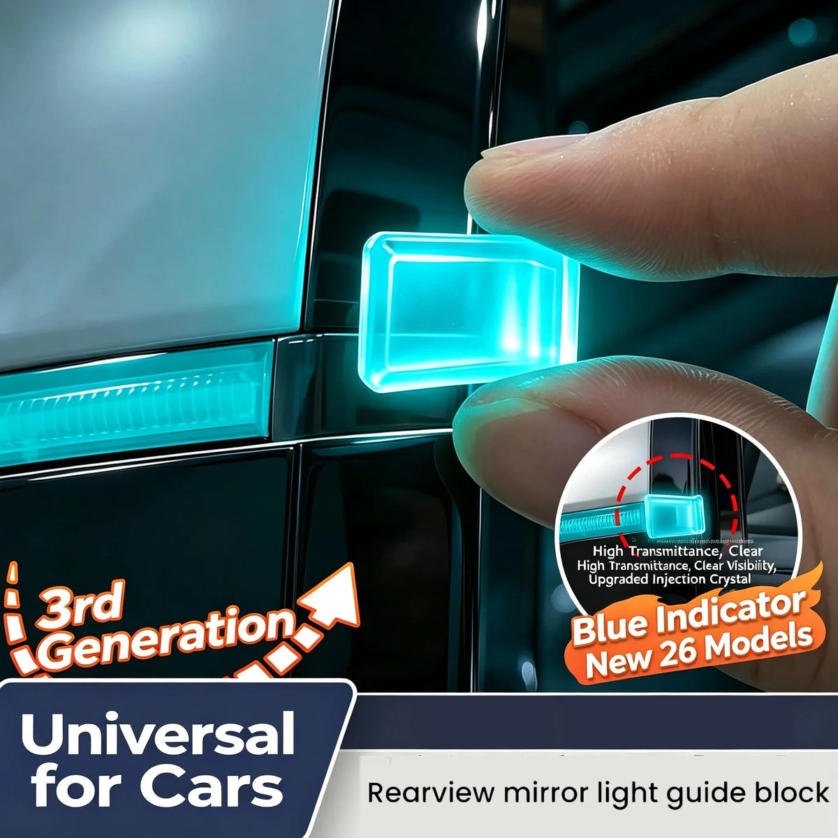 2Pcs Mirror Turn Signal Light Guide
