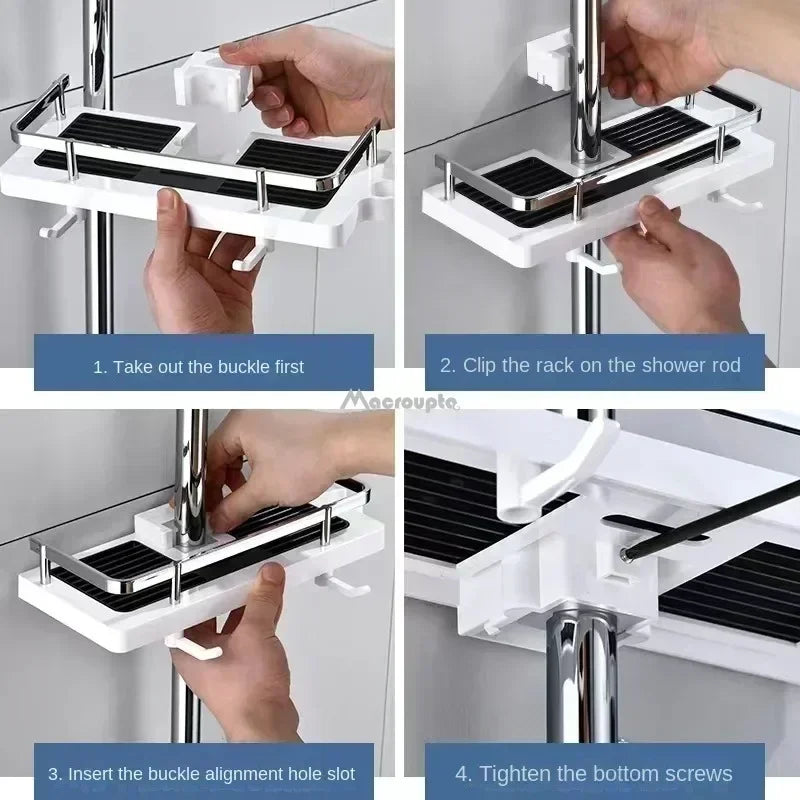 Shower Pole Organizer Shelf