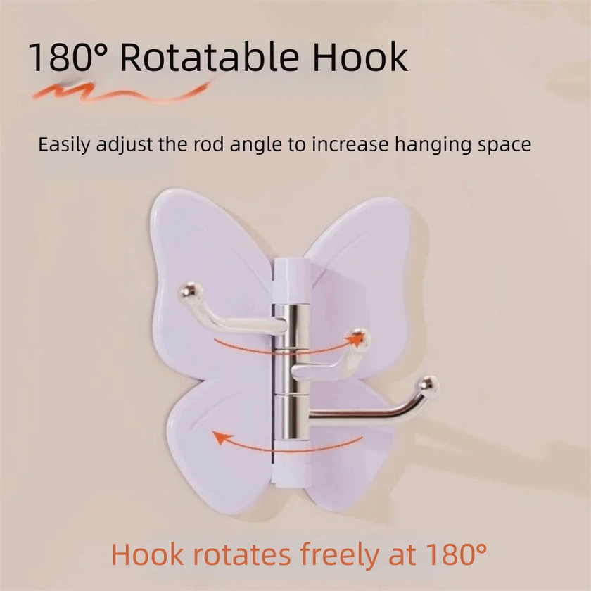 4PCS Rotating Butterfly Wall Hooks