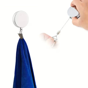 Stainless Steel Retractable Towel Clip (No-Drill)