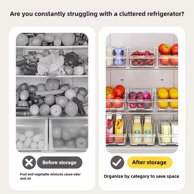 2 PCS Refrigerator Organizer Bins