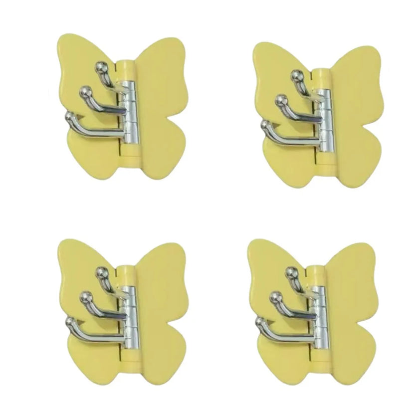 4PCS Rotating Butterfly Wall Hooks