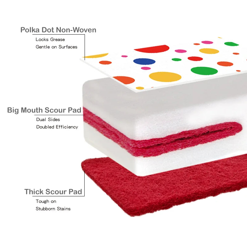 3PCS Double-Sided Scrub Sponge 3PCS