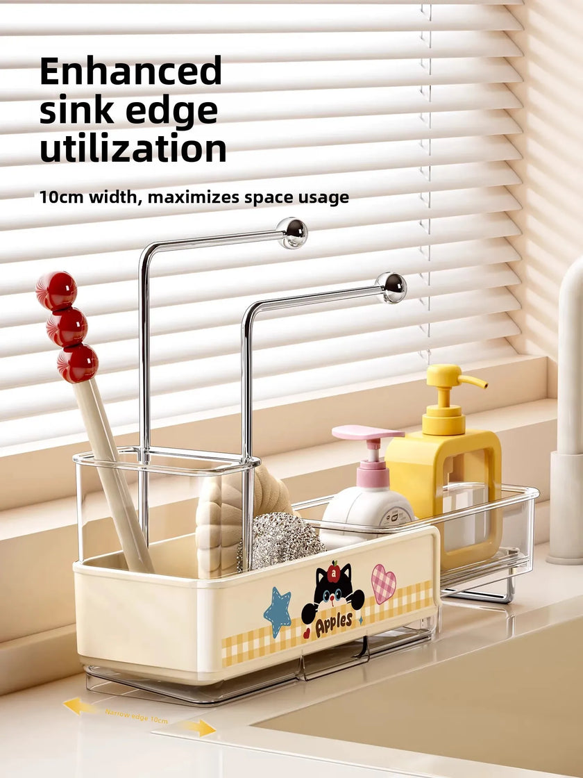 Kitchen Sponge And Towel Drain Rack