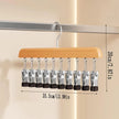 3x Wooden Multi-Clip Hanger Rack