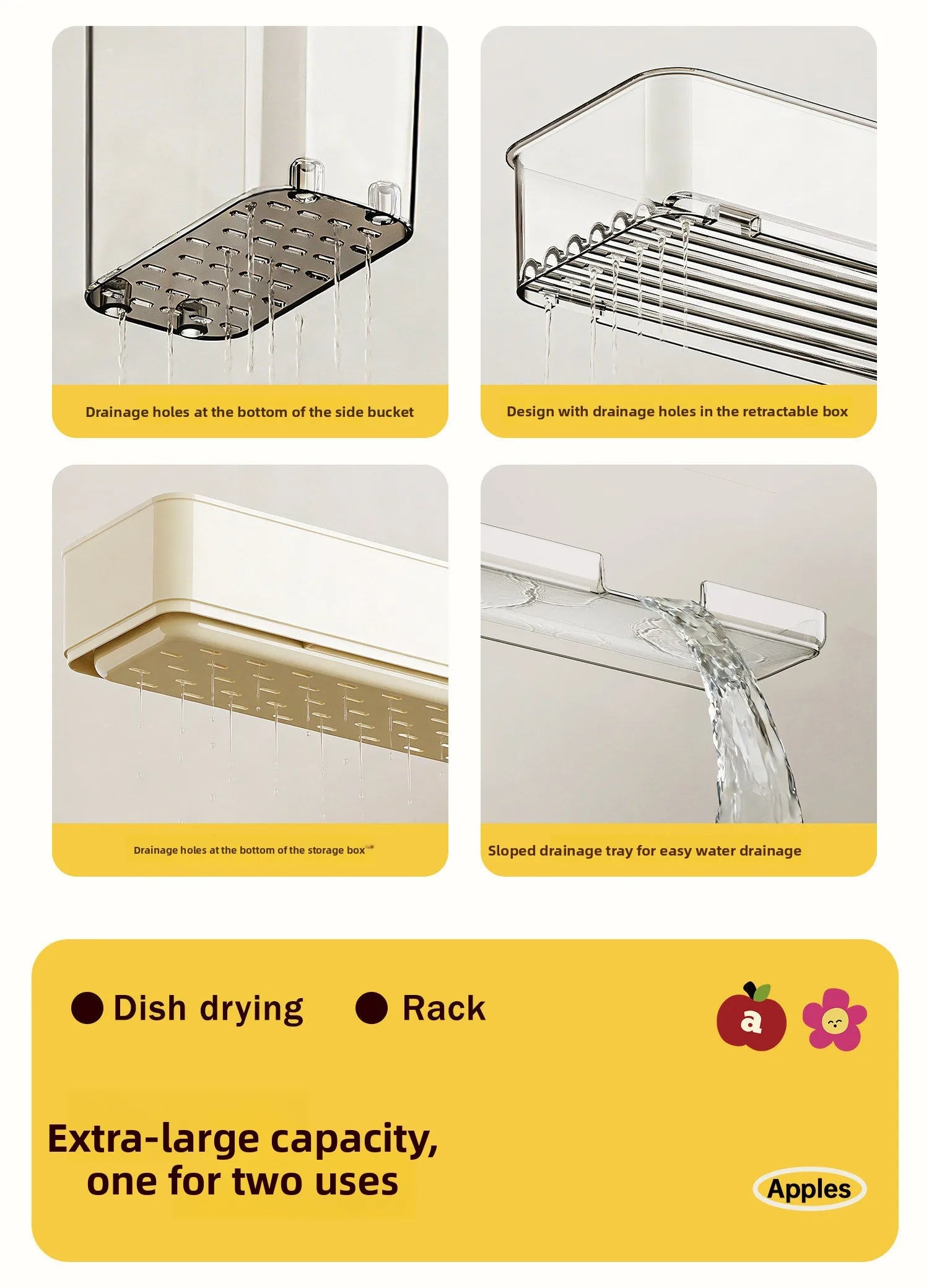 Kitchen Sponge And Towel Drain Rack