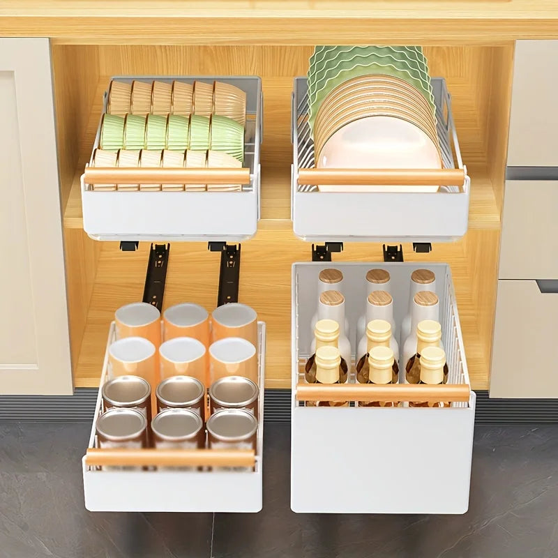 Pull-Out Dish Rack Organizer