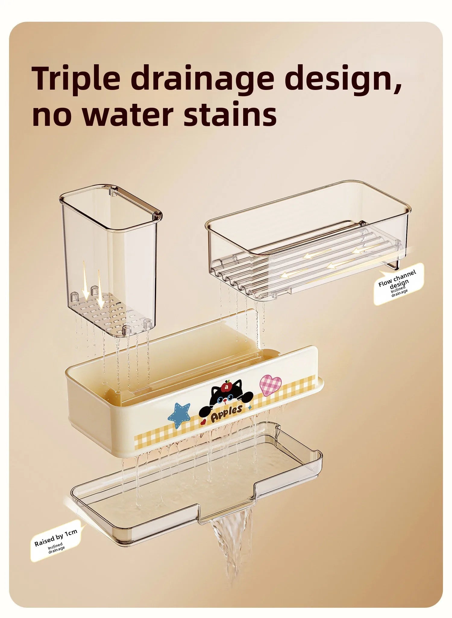 Kitchen Sponge And Towel Drain Rack