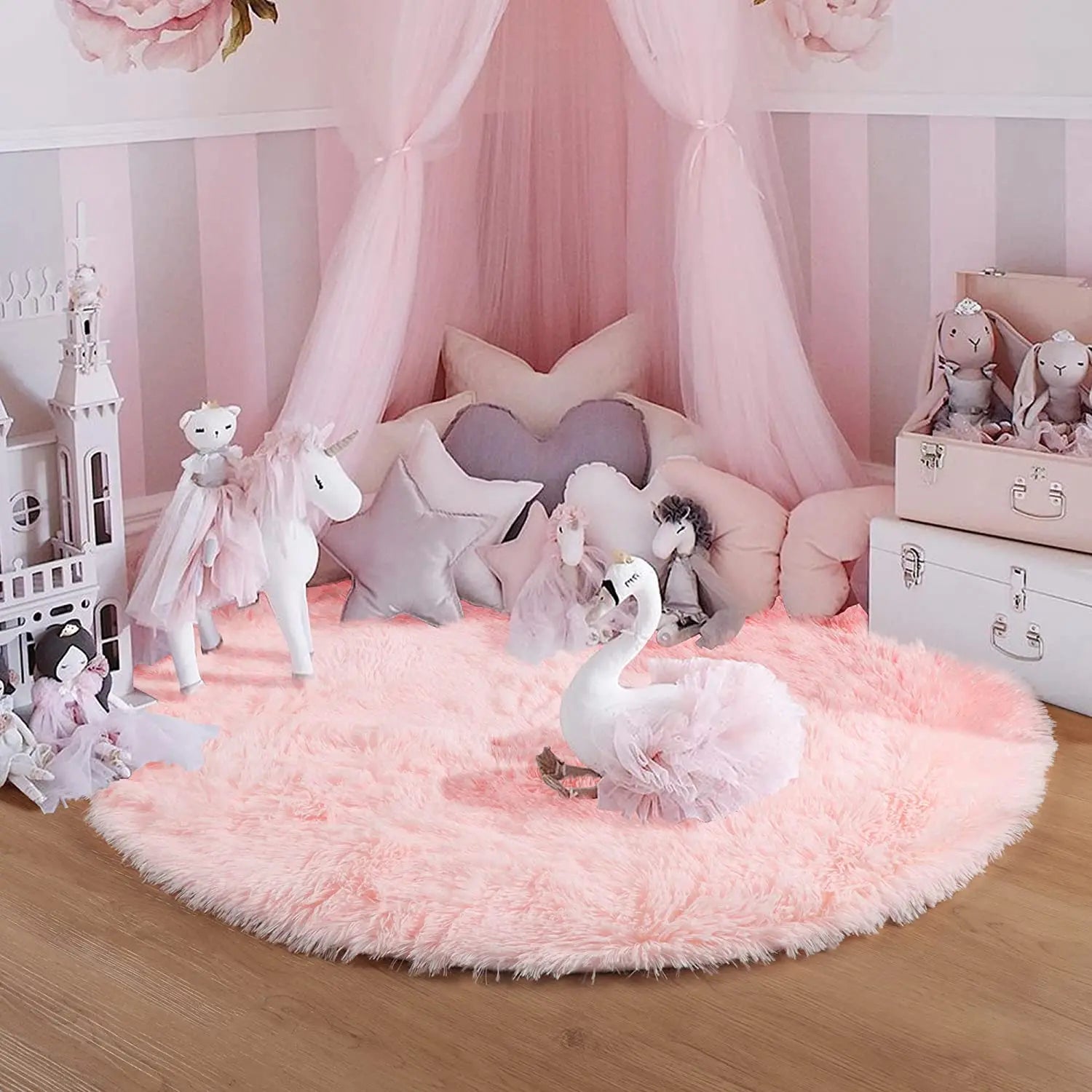 Round Fluffy Soft Area Rug