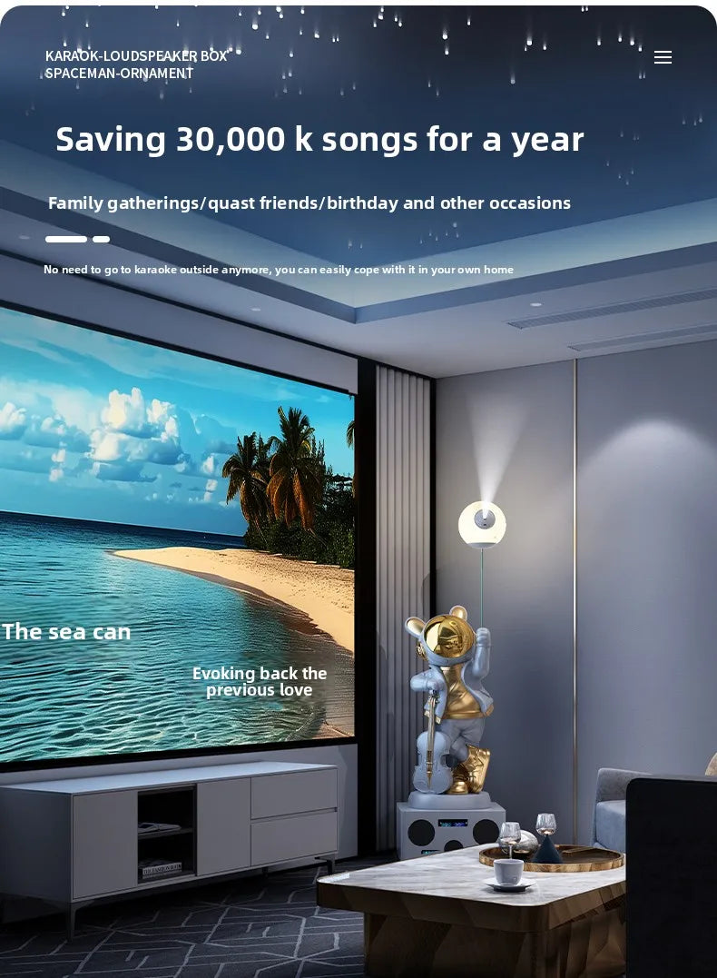 Karaoke Rabbit Astronaut Statue